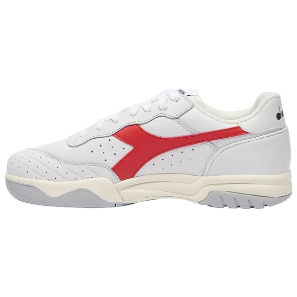 Diadora Maverick White Red Classic Look Men's Size Leather C5322 - Picture 2 of 8